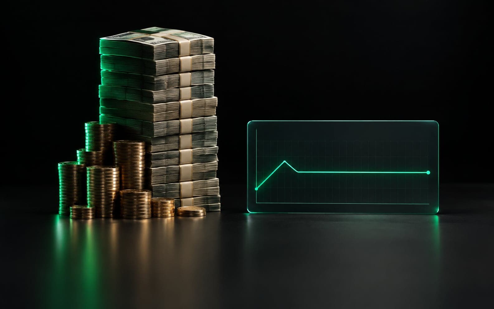 A rising pile of ad spend beside a flat growth line